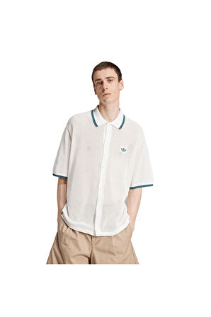 adidas Erkek  Beyaz  T-shirt KNITTED SHIRT KC3526