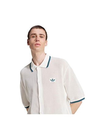 adidas Erkek  Beyaz  T-shirt KNITTED SHIRT KC3526
