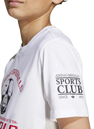 adidas Baskılı Beyaz Erkek Çocuk T-Shirt JV7694 TEE