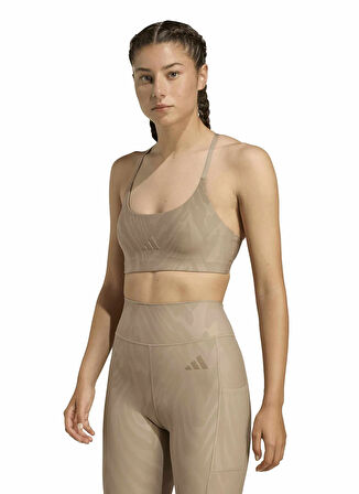 adidas JX4741 LS AOP BRA Taupe Sporcu Sütyeni