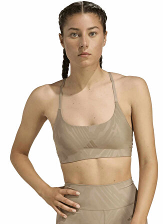 adidas JX4741 LS AOP BRA Taupe Sporcu Sütyeni