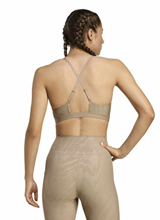 adidas JX4741 LS AOP BRA Taupe Sporcu Sütyeni