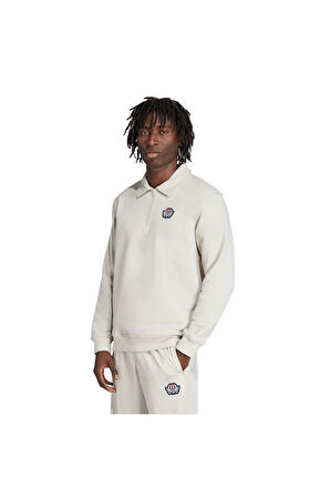 adidas  Erkek  Bej  Sweatshirt GRAPHIC HALF Z JX8172