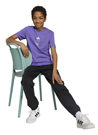adidas Baskılı Açık Mor Erkek Çocuk T-Shirt JM8941 Y F50 SIGN G T