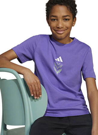 adidas Baskılı Açık Mor Erkek Çocuk T-Shirt JM8941 Y F50 SIGN G T