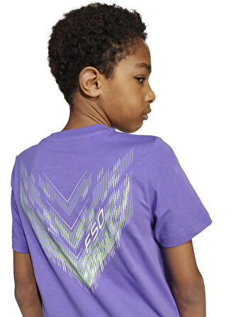 adidas Baskılı Açık Mor Erkek Çocuk T-Shirt JM8941 Y F50 SIGN G T