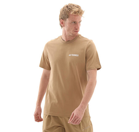 JX3853-E adidas Terrex Graphic Mountaın Erkek T-Shirt Krem