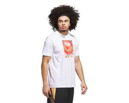 adidas Spotlıght Tee 2 Erkek Basketbol Tişörtü JV8433 Beyaz