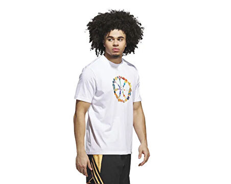 adidas Dawn2Dusk Tee 4 Erkek Basketbol Tişörtü JX1746 Beyaz