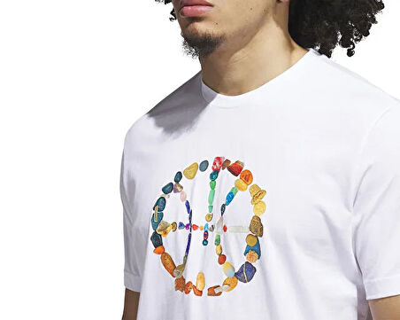 adidas Dawn2Dusk Tee 4 Erkek Basketbol Tişörtü JX1746 Beyaz