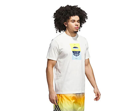 adidas Dawn2Dusk Tee 3 Erkek Basketbol Tişörtü JX1747 Beyaz