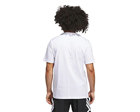 adidas Verbiage Tee Erkek Basketbol Tişörtü JV8429 Beyaz