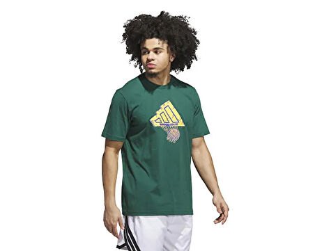 adidas Fdn Illustr Tee Erkek Basketbol Tişörtü JX1739 Yeşil