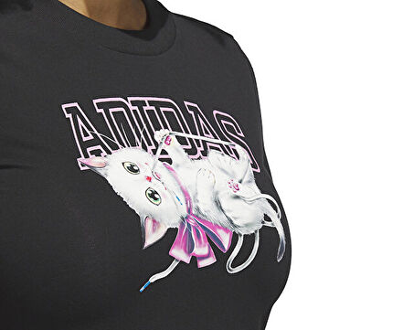 adidas W Co Cat Cro T Kadın Günlük Tişört JN2548 Siyah