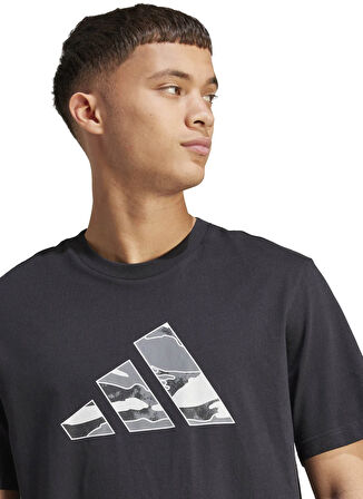 adidas JM6381 M CAMO LOGO T Siyah Bisiklet Yaka Normal Baskılı Erkek T-Shirt