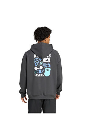 adidas Erkek  Gri  Sweatshirt GFX HOODIE JX1811