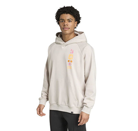 JV8779-E adidas Gfx Hoodıe Erkek Sweatshirt Bej