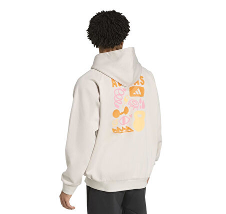 JV8779-E adidas Gfx Hoodıe Erkek Sweatshirt Bej