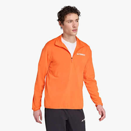 adidas Terrex Multi Climawarm Half Zip Tech Üst Erkek Turuncu Yürüyüş Polar