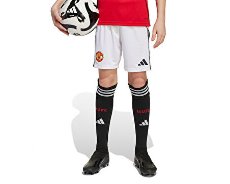 adidas Çocuk Manchester United 25/26 İç Saha Şortu Çocuk Futbol Şortu JP3017 Beyaz