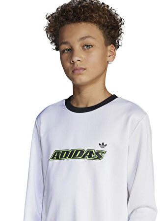 adidas Baskılı Beyaz Erkek Çocuk T-Shirt JV8662 LS TEE