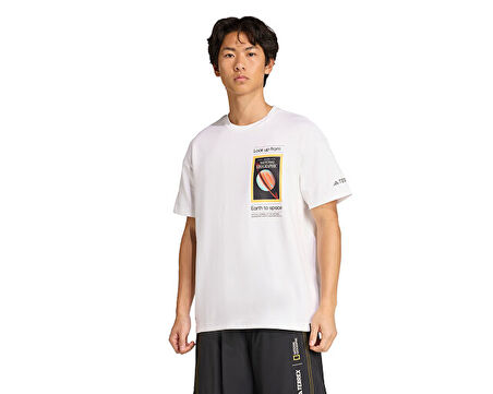 adidas Terrex National Geographic  U Ar F Gfx T Unisex Outdoor Tişörtü KC2349 Beyaz