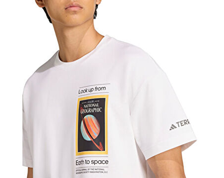 adidas Terrex National Geographic  U Ar F Gfx T Unisex Outdoor Tişörtü KC2349 Beyaz