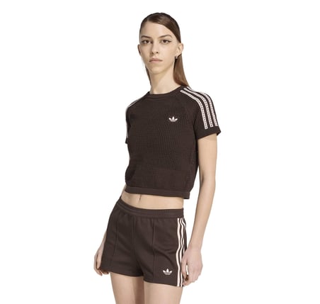 KC6480-K adidas Crochet Tee Kadın T-Shirt Kahve