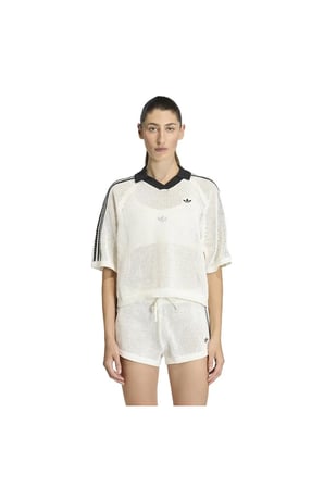 adidas Kadın Beyaz  Polo T-shirt CROCHET POLO KC6490
