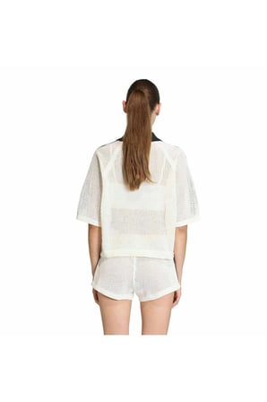 adidas Kadın Beyaz  Polo T-shirt CROCHET POLO KC6490
