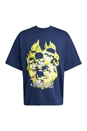 adidas  Erkek Mavi  T-shirt ILLUSTRATED TEE KG2673