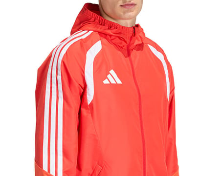 Adidas Tiro26C Aw Jkt Erkek Futbol Antrenman Yağmurluk KB0142 Kırmızı