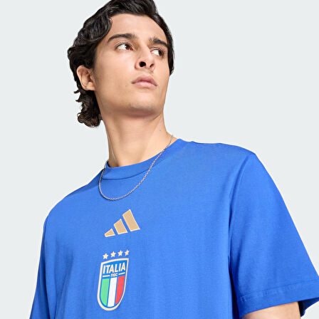 adidas JZ2067 FIGC DNA GR TEE Italy DNA Graphic Erkek Tişört