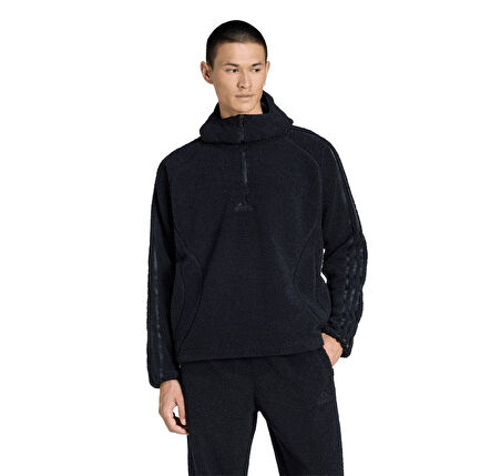 KR5187-E adidas Borg Tg Zıp Hd Erkek Sweatshirt Siyah