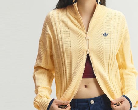 Adidas CABLE KNIT FIREBIRD TT Kadın Günlük Ceket KR7047 Krem