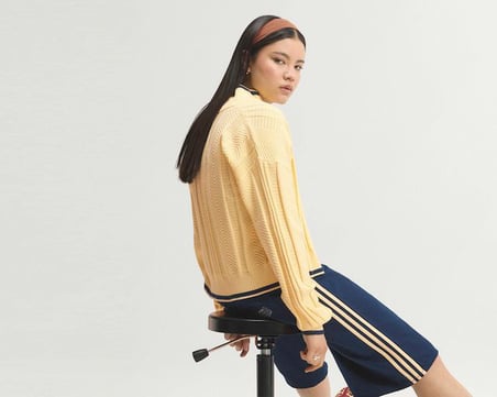 Adidas CABLE KNIT FIREBIRD TT Kadın Günlük Ceket KR7047 Krem