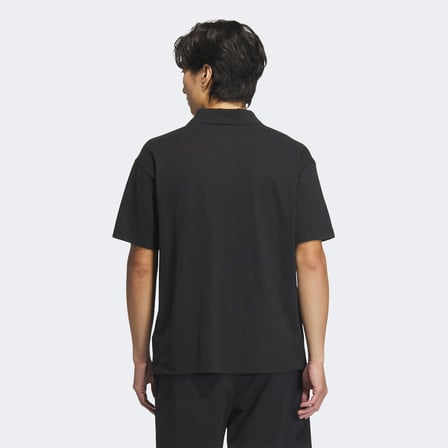 adidas Essentials Plus Bol Kesim Küçük Logolu Kısa Kollu Erkek Siyah Polo T-Shirt