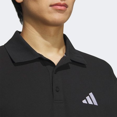 adidas Essentials Plus Bol Kesim Küçük Logolu Kısa Kollu Erkek Siyah Polo T-Shirt