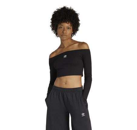Adidas Ess Rib LS Kadın Tişört Siyah Crop L