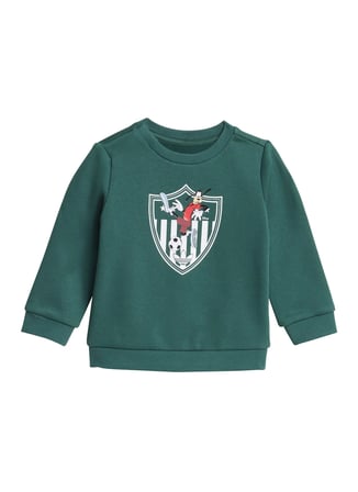 Adidas Yeşil Unisex Bebek Baskılı Eşofman Takımı KC8425 CREW SET