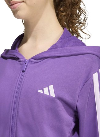 Adidas Mor Kız Çocuk Sweatshirt KE3013 JG 3S FT FZ CRO