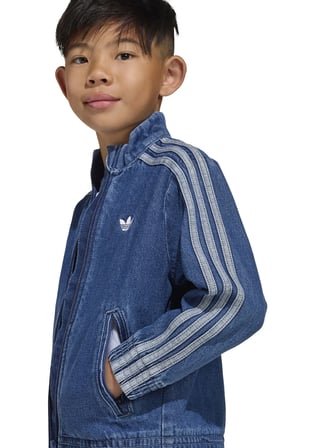 adidas Fermuarlı Yaka Düz Mavi Kız Çocuk Eşofman Üstü KD5801-FIREBIRD DEN TT