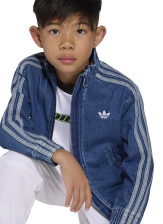 adidas Fermuarlı Yaka Düz Mavi Kız Çocuk Eşofman Üstü KD5801-FIREBIRD DEN TT