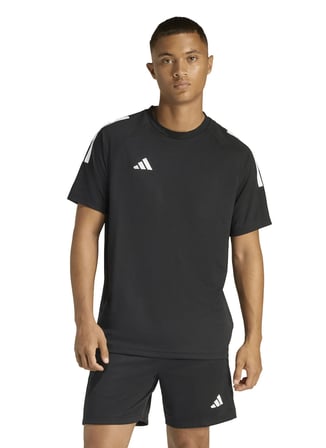 Adidas JZ0228 M SERENO 3S T Siyah Bisiklet Yaka Normal Kalıp Fit Düz Erkek T-Shirt