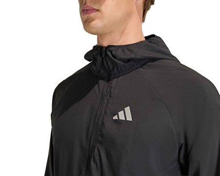 Adidas Run Ess Jkt M Erkek Koşu Ceketi JZ7782 Siyah