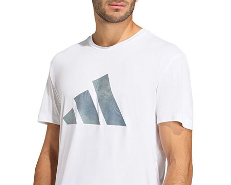 Adidas Run Ess Bl T M Erkek Koşu Tişörtü KE3547 Beyaz