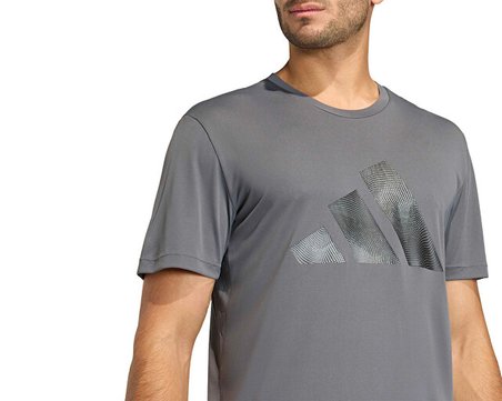 Adidas Run Ess Bl T M Erkek Koşu Tişörtü KC4275 Gri