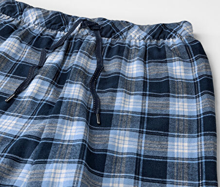 Kadın Pijama, Flanel, Mavi