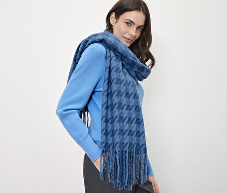 Kadın Dokuma Atkı, Püsküllü, Kazayağı