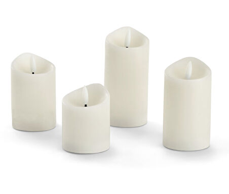 LED’li Gerçek Mum, 4lü, Krem Rengi